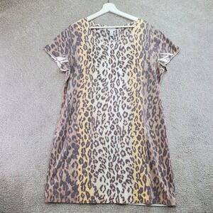 Zenergy by Chicos Leopard Print‎ Tunic Dress Size 2 (Large) Activewear Casual